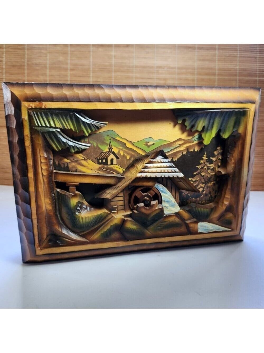 Swiss Music Box REUGE "Mill in the Black Forest" Wood Wall Hung 3D